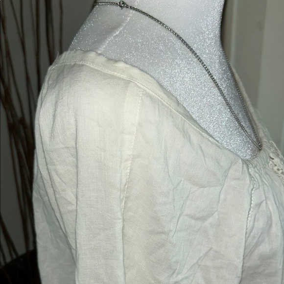 Cream Relaxed Tie Front Blouse - Picture 5 of 8